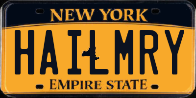 NY license plate HAILMRY