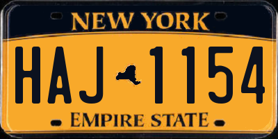 NY license plate HAJ1154