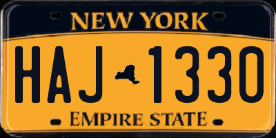 NY license plate HAJ1330