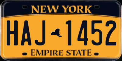 NY license plate HAJ1452