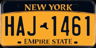 NY license plate HAJ1461
