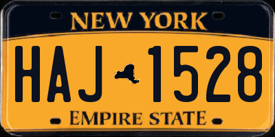 NY license plate HAJ1528