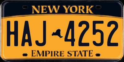NY license plate HAJ4252