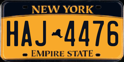 NY license plate HAJ4476