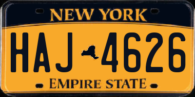 NY license plate HAJ4626