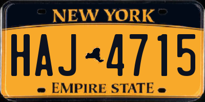 NY license plate HAJ4715