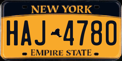 NY license plate HAJ4780