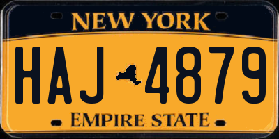 NY license plate HAJ4879