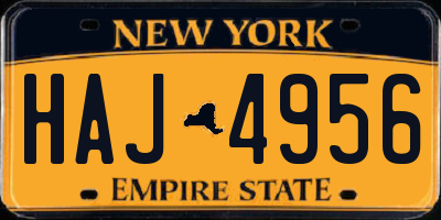 NY license plate HAJ4956