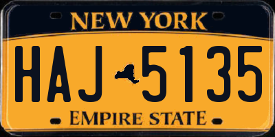 NY license plate HAJ5135