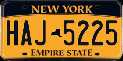 NY license plate HAJ5225