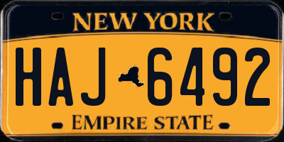 NY license plate HAJ6492