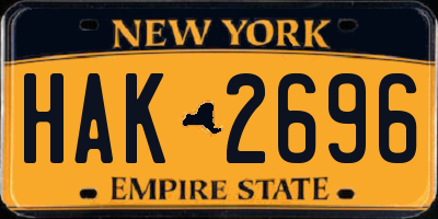 NY license plate HAK2696
