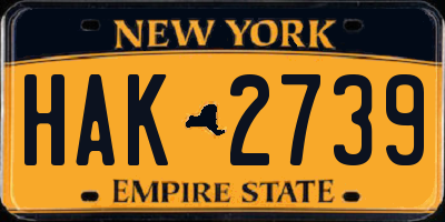 NY license plate HAK2739