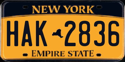NY license plate HAK2836