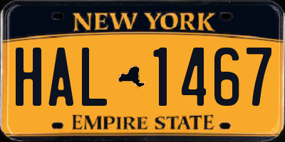 NY license plate HAL1467