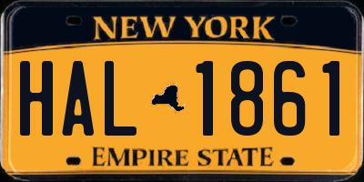 NY license plate HAL1861