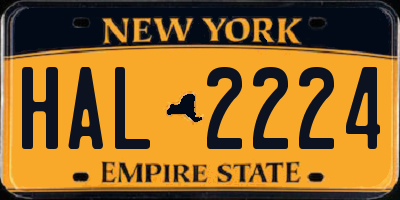 NY license plate HAL2224
