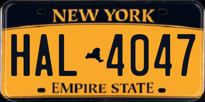 NY license plate HAL4047