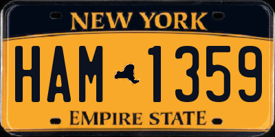 NY license plate HAM1359