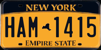NY license plate HAM1415