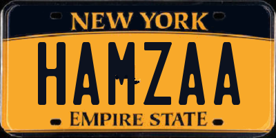 NY license plate HAMZAA