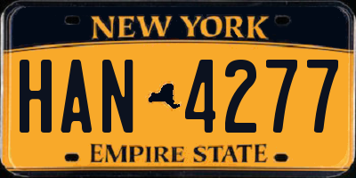 NY license plate HAN4277