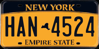 NY license plate HAN4524