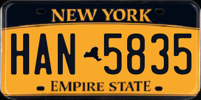 NY license plate HAN5835