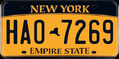 NY license plate HAO7269