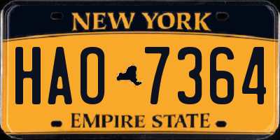NY license plate HAO7364