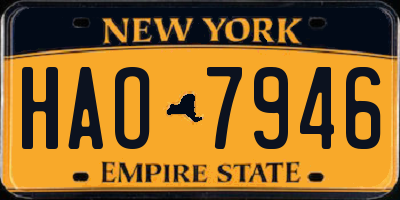 NY license plate HAO7946