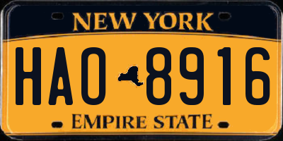 NY license plate HAO8916