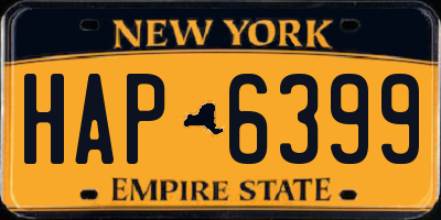 NY license plate HAP6399