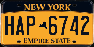 NY license plate HAP6742