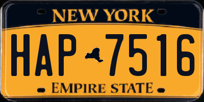 NY license plate HAP7516