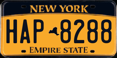 NY license plate HAP8288