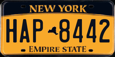 NY license plate HAP8442