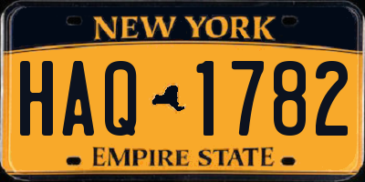 NY license plate HAQ1782