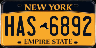 NY license plate HAS6892