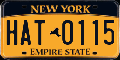 NY license plate HAT0115
