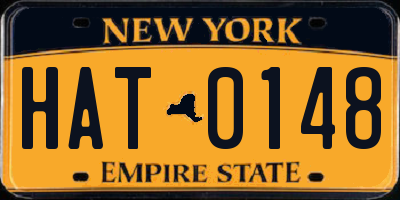 NY license plate HAT0148