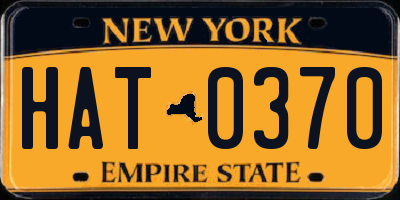 NY license plate HAT0370