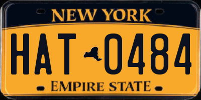NY license plate HAT0484