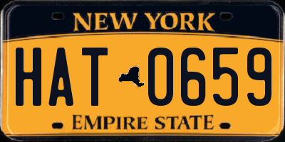 NY license plate HAT0659