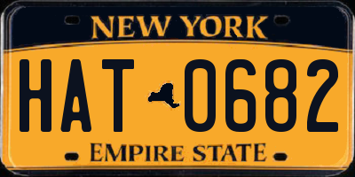 NY license plate HAT0682