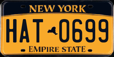 NY license plate HAT0699