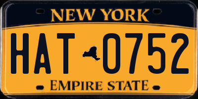 NY license plate HAT0752