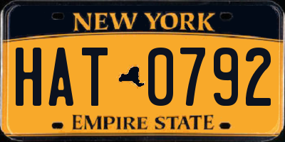 NY license plate HAT0792