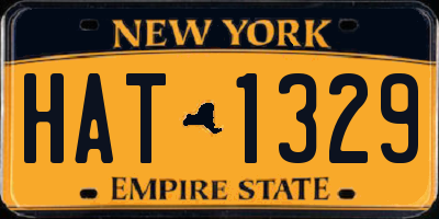 NY license plate HAT1329